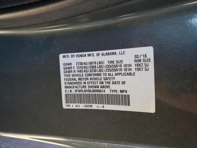 2018 HONDA ODYSSEY EL 5FNRL6H98JB096614