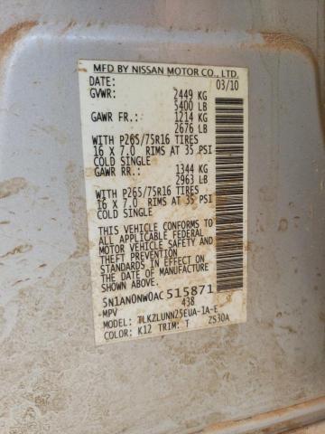 2010 NISSAN XTERRA OFF 5N1AN0NW0AC515871
