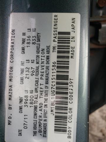 JM1BL1UG7C1511586 Mazda 3 I 2012. Фото: 9