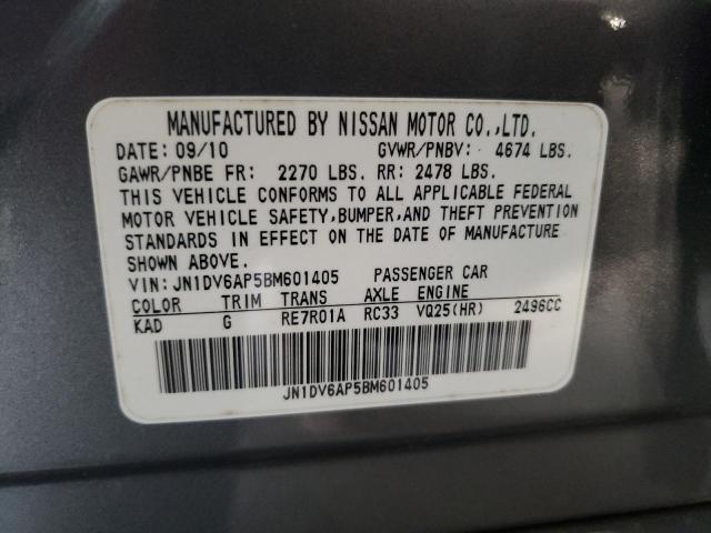 2011 INFINITI G25 BASE JN1DV6AP5BM601405