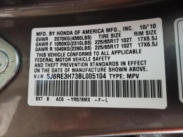 2011 HONDA CR-V 5J6RE3H73BL005104