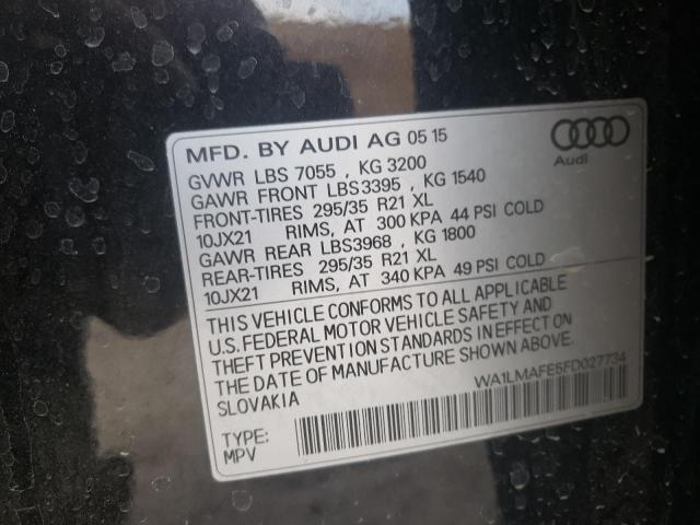 2015 AUDI Q7 TDI PRE WA1LMAFE5FD027734