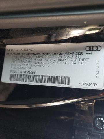 2016 AUDI S3 PREMIUM WAUB1GFF3G1020691