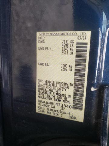 1N4AA5AP0EC473340 Nissan Maxima S 2014. Фото: 9