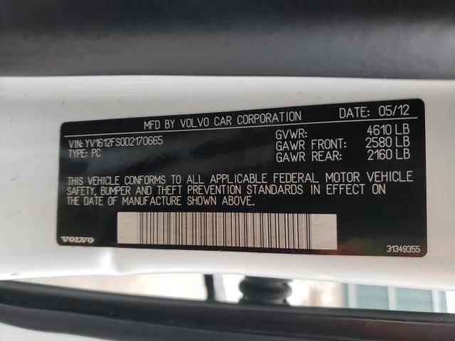 2013 VOLVO S60 T5 YV1612FS0D2170665