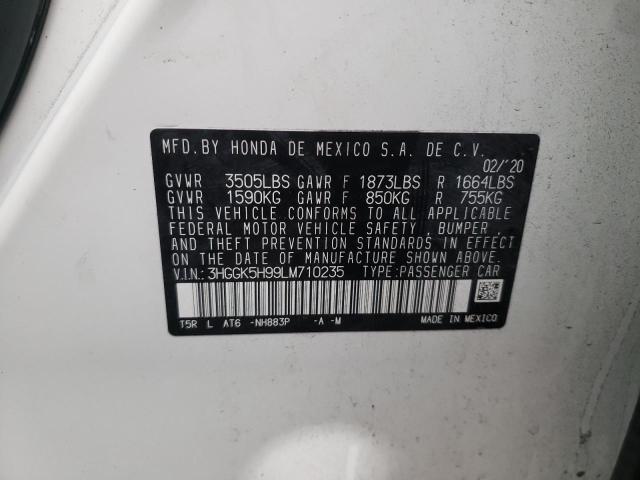 2020 HONDA FIT EXL 3HGGK5H99LM710235
