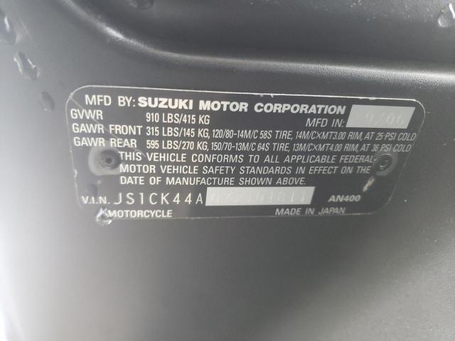 2007 SUZUKI AN400 JS1CK44A072101811