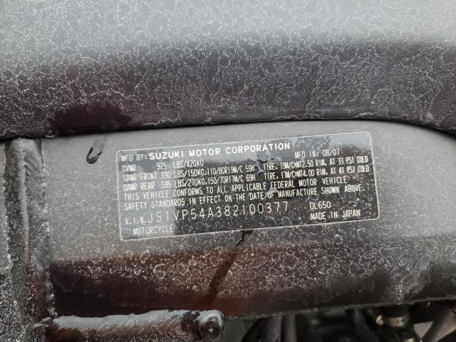 2008 SUZUKI DL650 JS1VP54A382100377