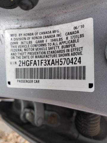 2010 HONDA CIVIC VP 2HGFA1F3XAH570424
