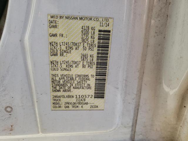 2014 NISSAN NV 2500 1N6AF0LX8EN110572