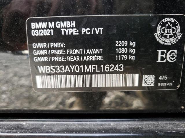 2021 BMW M3 COMPETI WBS33AY01MFL16243