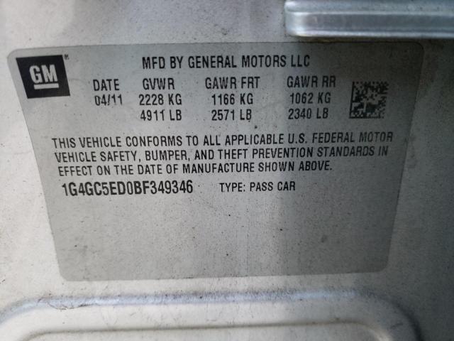 2011 BUICK LACROSSE C 1G4GC5ED0BF349346