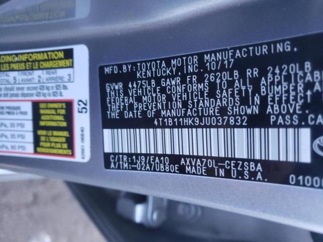 2018 TOYOTA CAMRY SE A 4T1B11HK9JU037832
