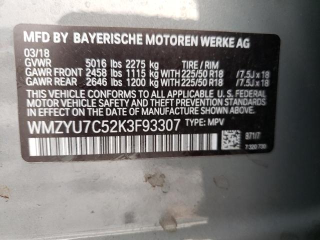 2019 MINI COOPER S E WMZYU7C52K3F93307