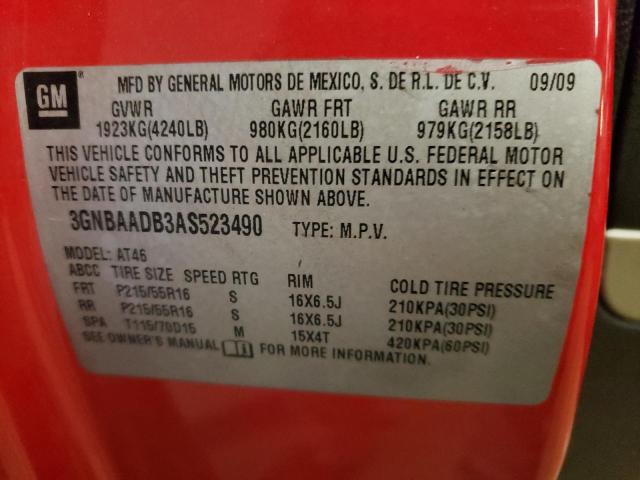 2010 CHEVROLET HHR LS 3GNBAADB3AS523490