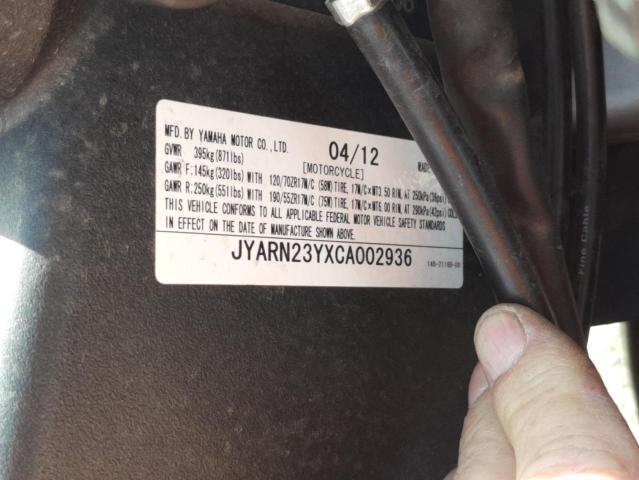 2012 YAMAHA YZFR1 C JYARN23YXCA002936