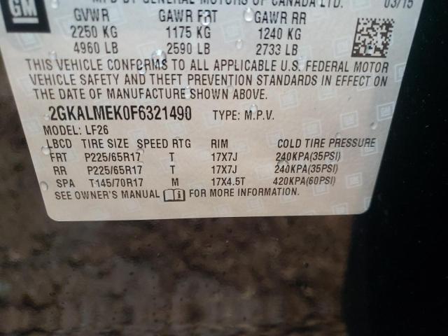 2015 GMC UK 2GKALMEK0F6321490