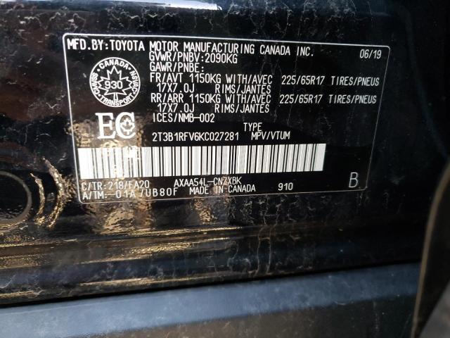 2019 TOYOTA RAV4 LE - 2T3B1RFV6KC027281