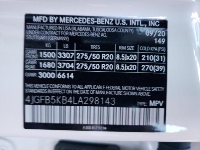 2020 MERCEDES-BENZ GLE 450 4M 4JGFB5KB4LA298143