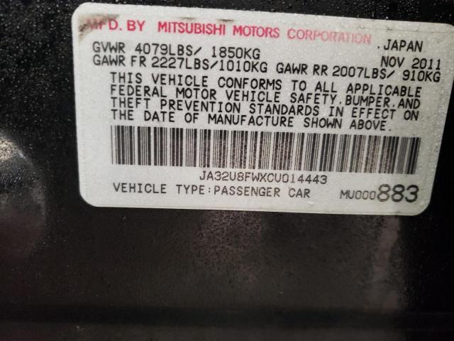 2012 MITSUBISHI LANCER GT JA32U8FWXCU014443