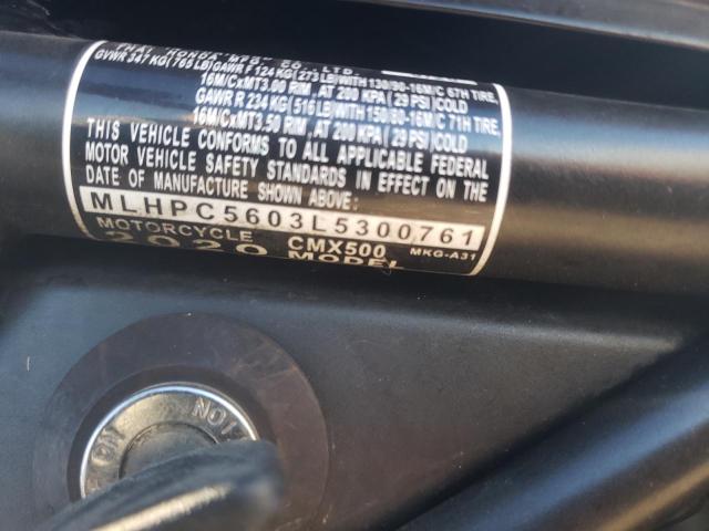 2020 HONDA CMX500 MLHPC5603L5300761