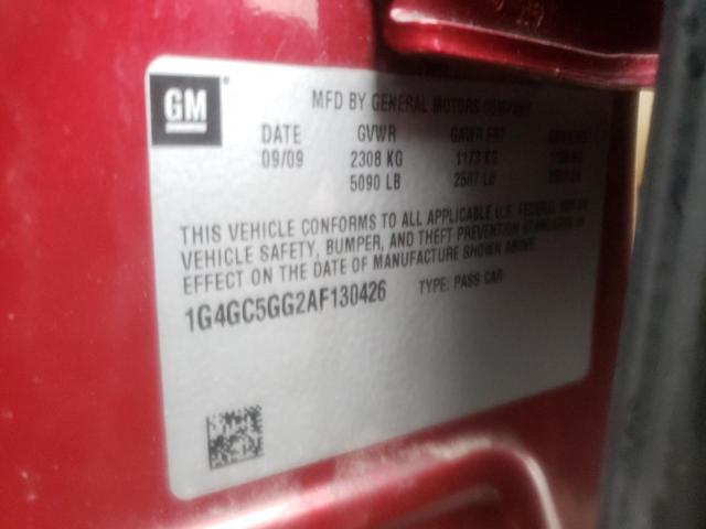 2010 BUICK LACROSSE C 1G4GC5GG2AF130426
