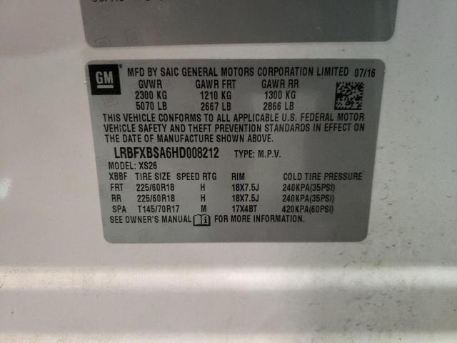 2017 BUICK ENVISION E LRBFXBSA6HD008212