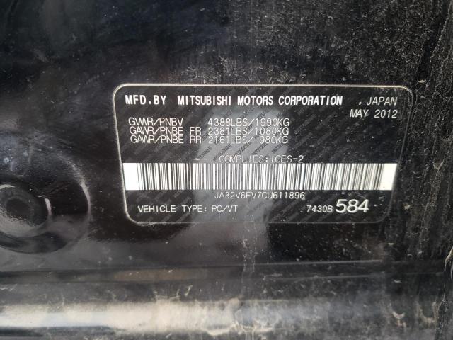 2012 MITSUBISHI LANCER RAL JA32V6FV7CU611896