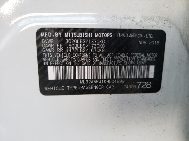 2019 MITSUBISHI MIRAGE LE ML32A5HJ1KH004999