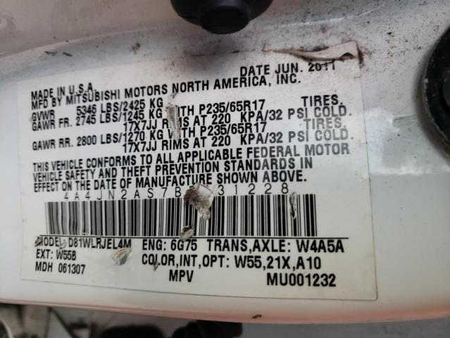 2011 MITSUBISHI ENDEAVOR L 4A4JN2AS7BE031228