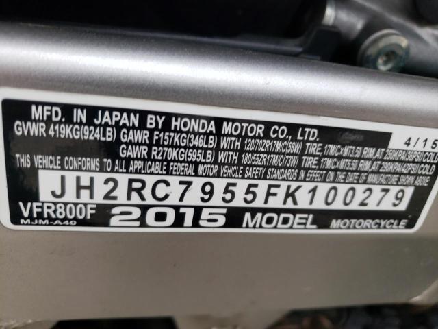 2015 HONDA VFR800 F JH2RC7955FK100279