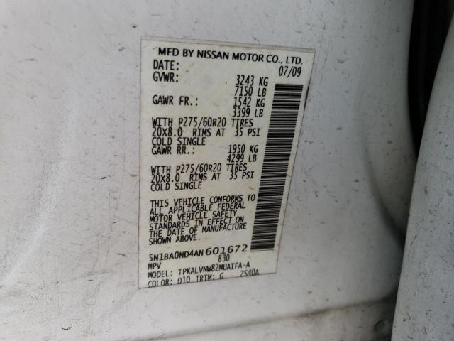 2010 NISSAN ARMADA SE 5N1BA0ND4AN601672