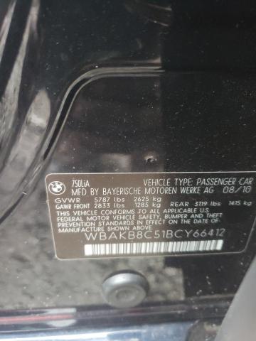 2011 BMW 750 WBAKB8C51BCY66412