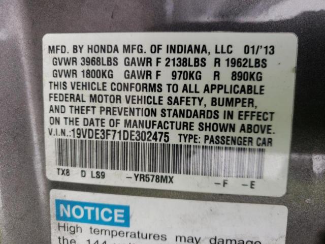 2013 ACURA ILX HYBRID 19VDE3F71DE302475