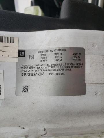 2010 CHEVROLET COBALT 2LT 1G1AF5F52A7168856