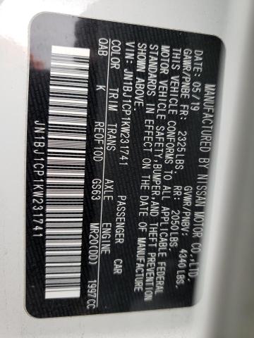 2019 NISSAN ROGUE S/SL JN1BJ1CP1KW231741