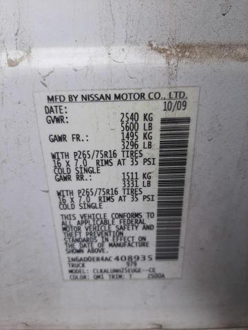 2010 NISSAN FRONTIER C 1N6AD0ER4AC408935