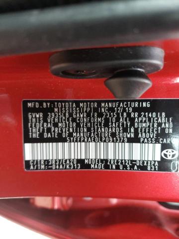 2020 TOYOTA COROLLA XL 5YFFPRAE0LP091379