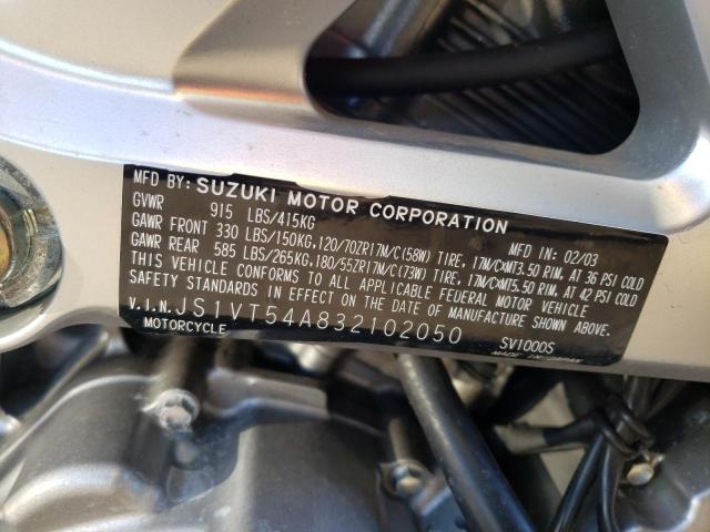 2003 SUZUKI SV1000 SK3 JS1VT54A832102050