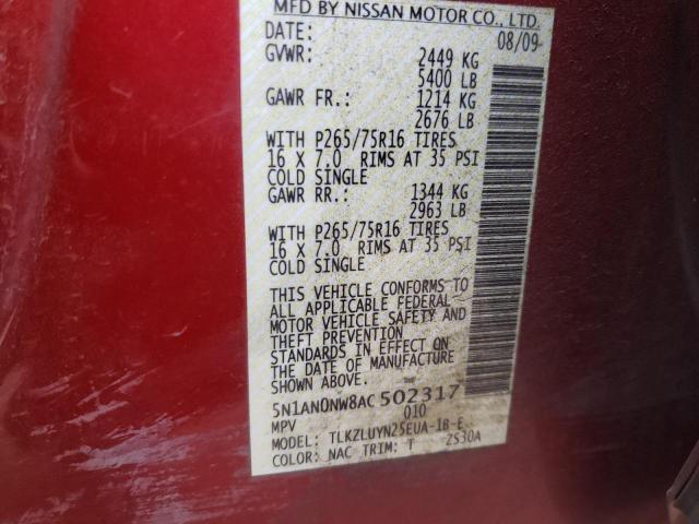 2010 NISSAN XTERRA OFF 5N1AN0NW8AC502317