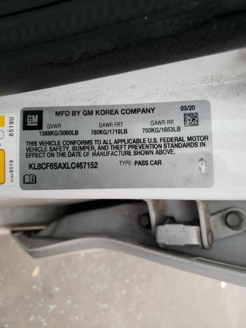 2020 CHEVROLET SPARK 2LT KL8CF6SAXLC467152