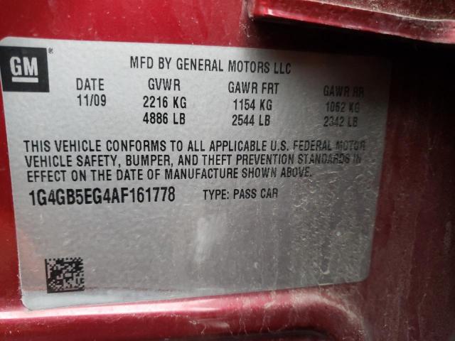 2010 BUICK LACROSSE C 1G4GB5EG4AF161778