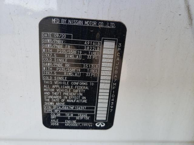 2021 INFINITI QX50 LUXE 3PCAJ5BA7MF104397