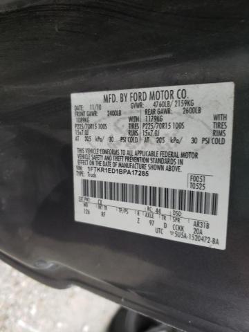 2011 FORD RANGER SUP 1FTKR1ED1BPA17285