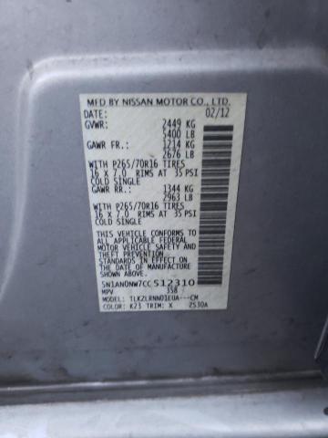 2012 NISSAN XTERRA OFF 5N1AN0NW7CC512310