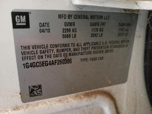2010 BUICK LACROSSE C 1G4GC5EG4AF260386