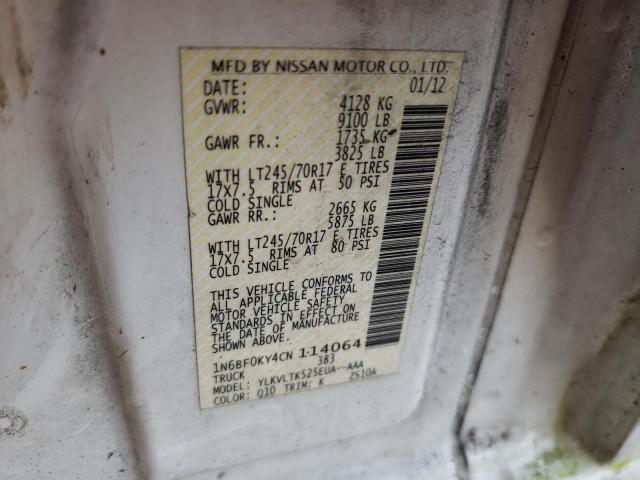 2012 NISSAN NV 1500 1N6BF0KY4CN114064