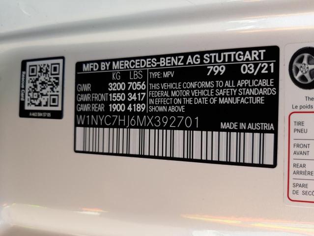 VIN W1NYC7HJ6MX392701 2021 Mercedes-Benz G-Class, 6... no.10