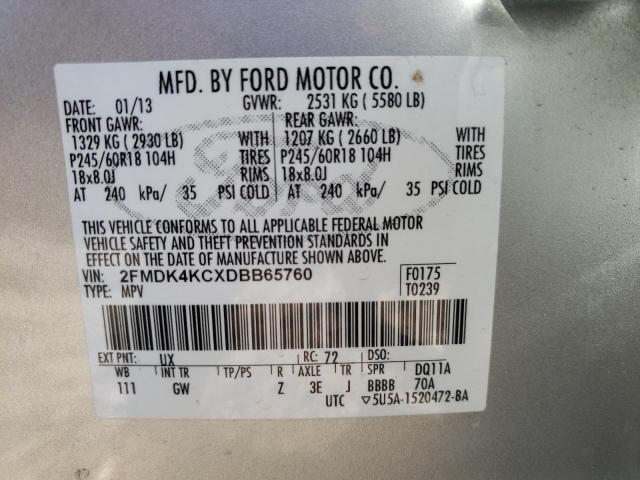 2013 FORD EDGE LIMIT 2FMDK4KCXDBB65760