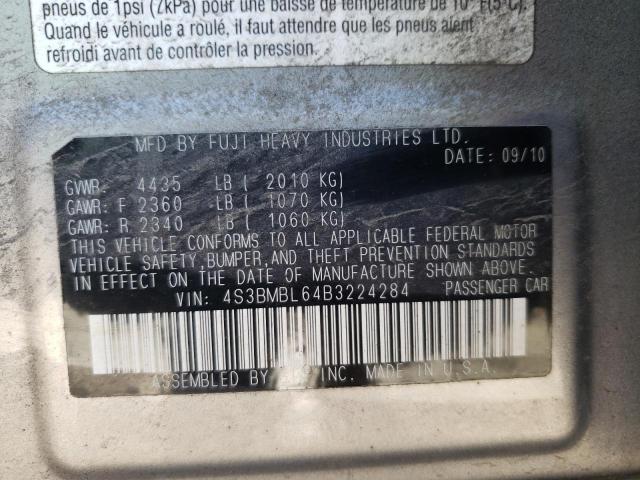 2011 SUBARU LEGACY 4S3BMBL64B3224284